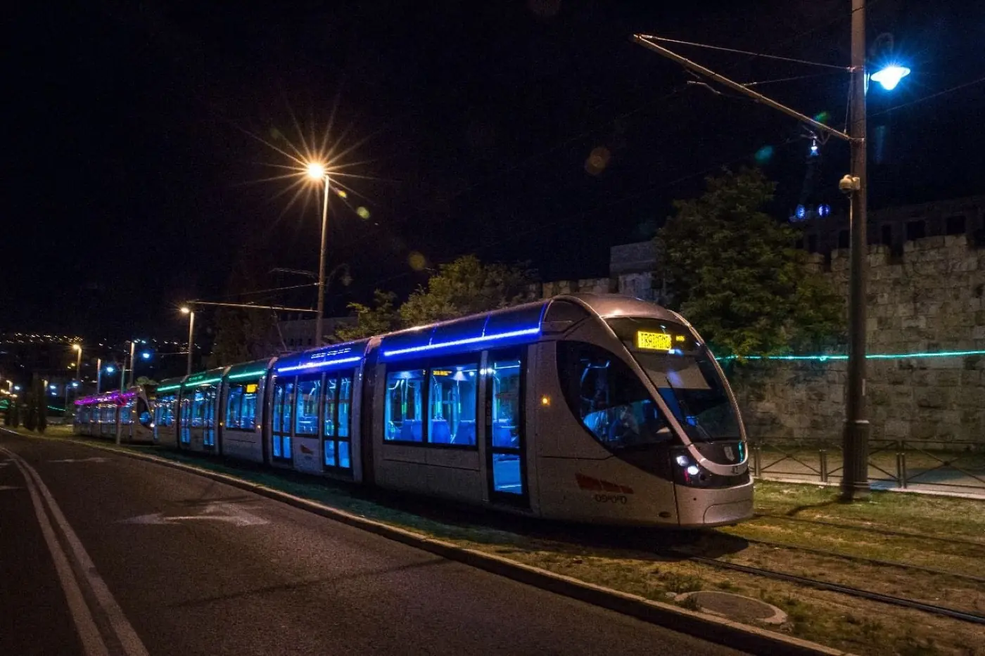 Jerusalem Light Rail — Social media post from the train wishing a happy Festival of Light